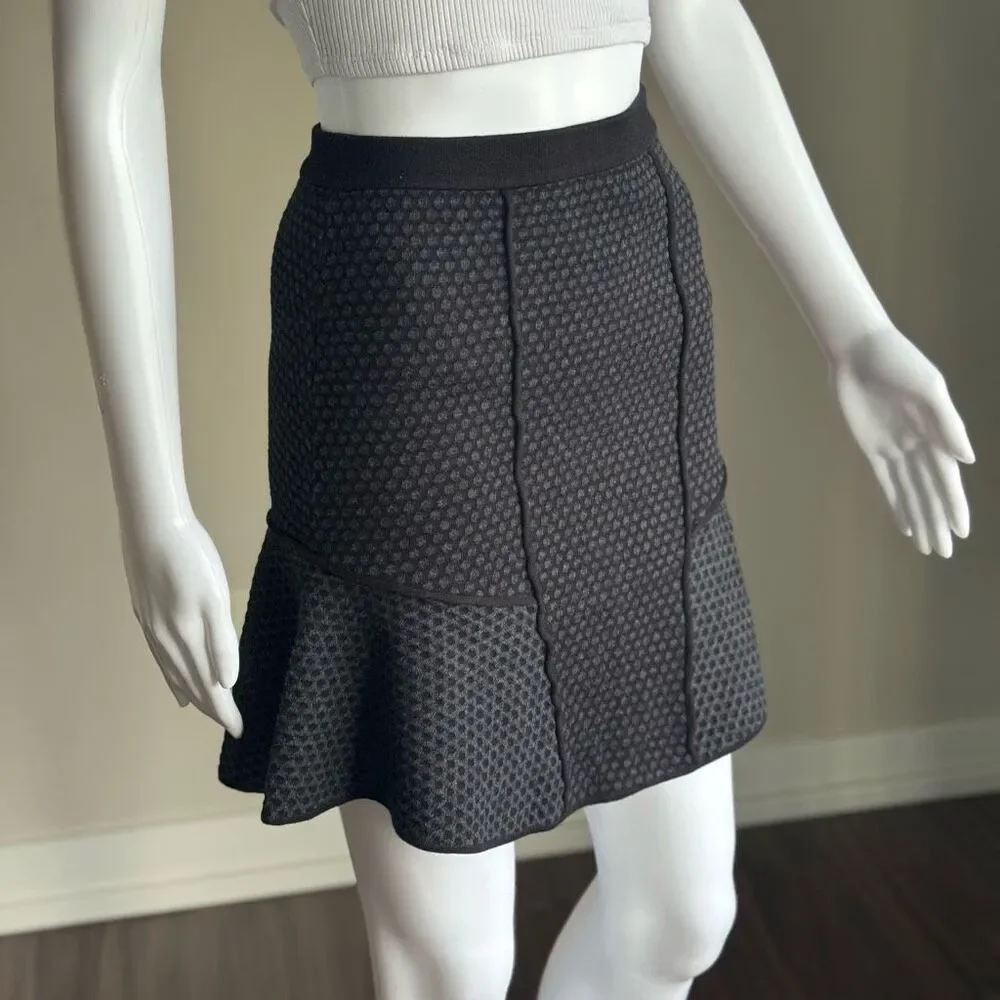 Sandro Paris Jacquard Ruffle Textured Skirt Size 1